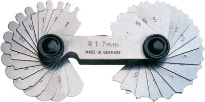 Radienschablone R 1 - 7 mm = je 17 Blatt