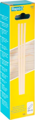 Rapid Klebesticks Holz, 12 x 190 mm, transparent, lösemittelfrei, 16 Stück