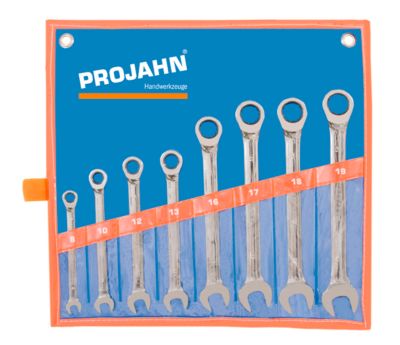 Ratschenschlüssel-Satz Projahn GearTech, 8-teilig, metrisch 8-19 mm, ohne Umschaltknopf, 72 Zahn, in Rolltasche