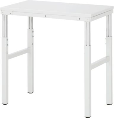 Rau Basistisch Serie E, manuell höhenverstellbar, 22 mm Spanplatte mit Melaminbelag, bis 450 kg, B 700 x T 500 x H 650-1000 mm, lichtgrau