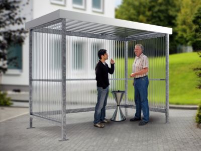 Raucherunterstand WSM Jena Maxi, Outdoor, für 4-5 Personen, B 2960 x T 1580 x H 2360 mm, verzinkt