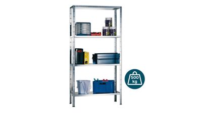 Rayonnage à emboîter, l. 1000 x P 350 x H 1800 mm galvanisé
