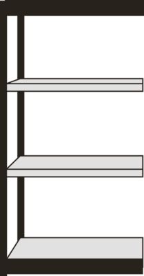 Rayonnage à emboîter Stora 100, champ, 4 étagères, l. 1000 mm