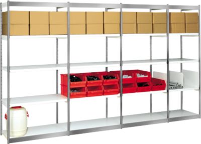 Rayonnage à emboîter Stora 100, champ, 4 étagères, l. 750 mm