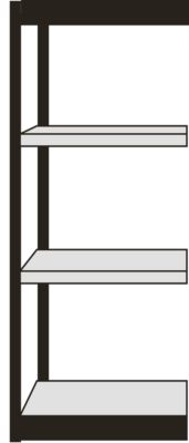 Rayonnage à emboîter Stora 100, champ, 4 étagères, l. 750 mm