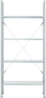 Rayonnage de base, 4 étagères, H 2278 x l. 1055 x P 300 mm, galvanisé