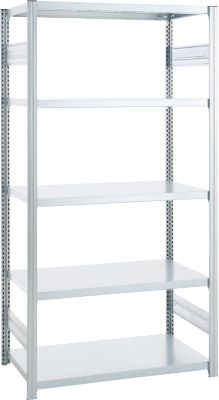 Rayonnage emboîtable ORDO Industry - acier - élément de base – modulaire – charge admissible 1200 kg - l. 810 x P 435 x H 2000 mm - avec 5 tablettes – galvanisé