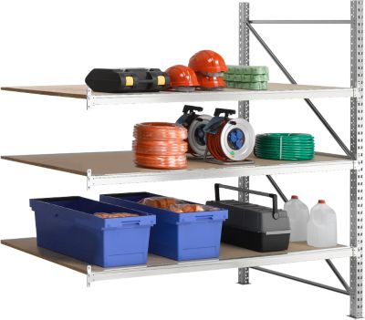 Rayonnage modulaire WR 600, module d'extension, traverse bleu, avec 2 niveaux, 2200 x 2200 x 800 mm