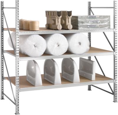 Rayonnage modulaire WR 600, module de base, traverse galvanisé, avec 3 niveaux, 2500 x 1500 x 1050 mm