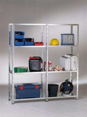 Rayonnage sans boulon, H 1800 x L 2400 x P 350 mm, blanc