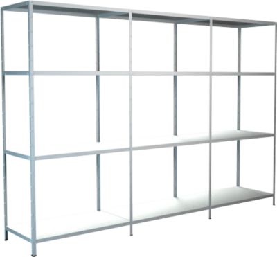 Rayonnage sans boulon, H 1800 x L 2600 x P 350 mm, blanc