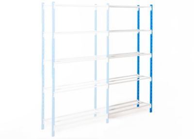 Rayonnage universel à emboîter, module d'extension, 5 tablettes grillagées, cap. du compartiment 71 kg, l. 1500 x H 2000 x P 300 mm