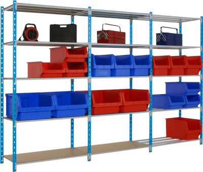 Rayonnage universel à emboîter, module de base, 5 tablettes grillagées, cap. du compartiment 170 kg, l. 1000 x H 2000 x P 300 mm