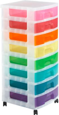 Really Useful Box Boxenturm, 8 x 9 Rainbow, mit Rollen