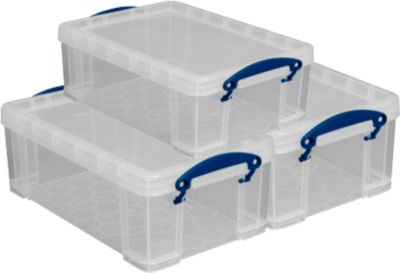 Really Useful Boxen, Fassungsvermögen 9 Liter, als Lager- und Kurierbox, 3er-Set