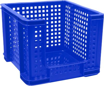 Really Useful Boxes Gitterbox, 35 Liter, Öffnung vorne, blau
