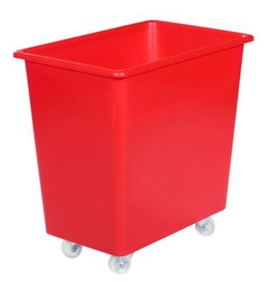 Rechteckbehälter, Kunststoff, fahrbar, 135 l, rot