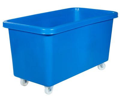 Rechteckbehälter, Kunststoff, fahrbar, 450 l, blau