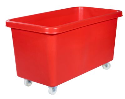 Rechteckbehälter, Kunststoff, fahrbar, 450 l, rot