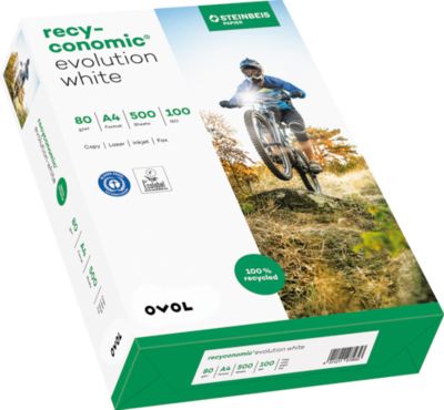 Recyclingpapier Ovol Recyconomic Evolution White, DIN A4, 80 g/m², naturweiß