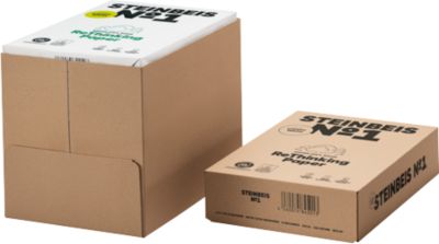 Recyclingpapier Steinbeis №1, DIN A4, 80 g/m², presseweiß, 2 Karton = 10 x 500 Blatt