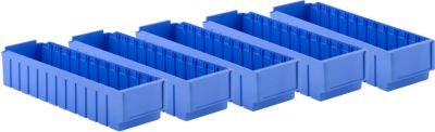 Regalkasten SSI Schäfer RK 621, 12 Fächer, Etikettenhalter, L 590 x B 162 x H 115 mm, Polystyrol, blau, 5 Stück