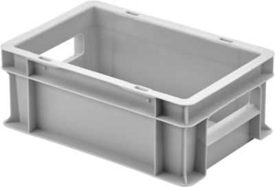 Ringoplast Kunststoffkasten Serie Unista S120, Durchfassgriffe, glatter Boden, L 300 x B 200 x H 120 mm, grau