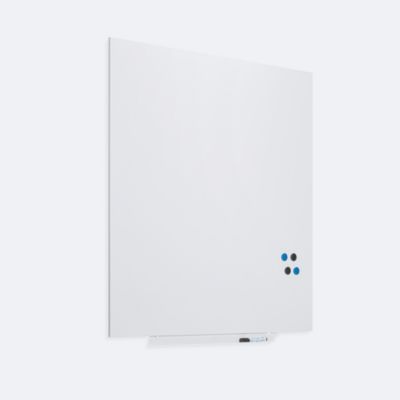 Rocada Whiteboard SKIN COLOUR, rahmenlos, modular, Hoch-/Querformat, magnethaftend, Ablageschale, B 1000 x H 1000 mm, lackierter Stahl, signalweiß RAL 9003