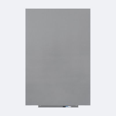 Rocada Whiteboard SKIN PRO, rahmenlos, modular, Hoch-/Querformat, magnethaftend, Ablageschale, B 1000 x H 1500 mm, beschichteter Stahl, weißaluminium RAL 9006