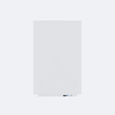 Rocada Whiteboard SKIN PRO, rahmenlos, modular, Hoch-/Querformat, magnethaftend, Ablageschale, B 750 x H 1150 mm, beschichteter Stahl, signalweiß RAL 9003
