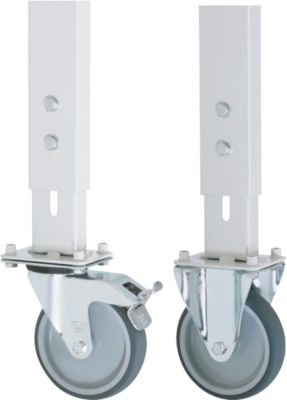 Rollensatz für Arbeitstisch Tom, 2 Bock- und 2 Lenkrollen mit Feststeller