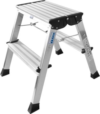 Rolly Doppel-Klapptritt, 2 x 2 Stufen, alufarben