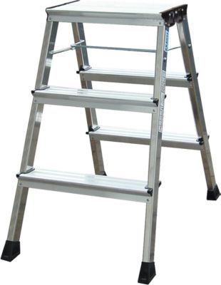Rolly Doppel-Klapptritt, 2 x 3 Stufen, alufarben