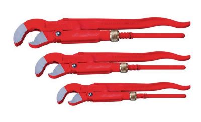 ROTHENBERGER Eckrohrzangenset Profi-Set 1, 3-teilig, für Rohre 1-2 Zoll, selbstklemmend, Doppel-T-Profilgriff
