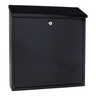 Rottner Briefkasten Firenze, Wandmontage, Zylinderschloss, 2 Schlüssel, Stahlblech, B 365 x T 115 x H 390 mm, schwarz-grau