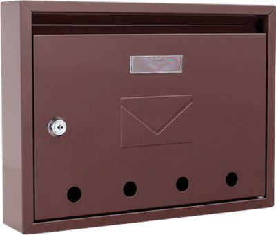 Rottner Briefkasten Imola braun – Stahlblech, mit Namensschild und Sichtfenstern