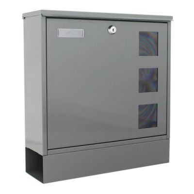 Rottner Briefkasten Postale, Wandmontage, Namensschlid/Postrolle/Sichtfenster, Zylinderschloss, 2 Schlüssel, Stahlblech, B 365 x T 120 x H 380 mm