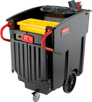 Rubbermaid Sammelbehälter Mega Brute, mobil, L 1334 x B 698 x H 1080 mm, 454 l, schwarz