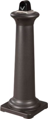 Rubbermaid Standascher GroundsKeeper Tuscan, mit Edelstahl-Ausdrückfläche und Inneneimer, Ø 330 x H 974 mm, 4,4 l, Kunststoff, schwarz