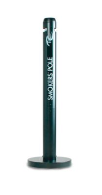 Rubbermaid Standascher Smokers Pole, wetterfest, UV-stabilisiert, Ø 320 x H 1040 mm, Aluminium, schwarz