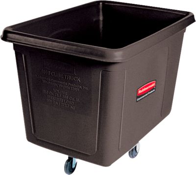 Rubbermaid Transportwanne Cube Truck, mit Rollen, 0,2 m³ (200 l), bis 136 kg, B 660 x T 965 x H 710 mm, schwarz