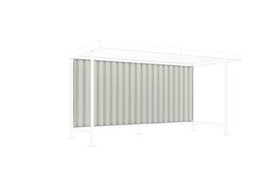Rückwand für Überdachungssystem WSM Leipzig Grundeinheit, B 2870 mm, Trapezblech, grauweiß RAL 9002