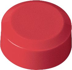 Rundmagnete MAUL, Kunststoff & Metall, Feinstruktur, Haftkraft 170 g, ø 15 x 7,5 mm, rot, 20 Stück