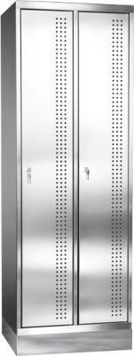 Rvs locker met fitting, 2 compartimenten, B300 mm,