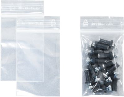 S&Z Druckverschlussbeutel, Polypropylen, 40 × 60 mm, 50 µm, 50% Regeneratanteil, ohne Druck, transparent, 1000 Stk.