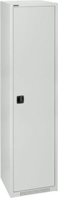 Schäfer Shop Genius Flügeltürschrank FS, Stahl, mit Belüftungslöchern, B 545 x T 420 x H 1950 mm, 5 OH, lichtgrau/lichtgrau, bis 250 kg