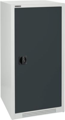 Schäfer Shop Genius Flügeltürschrank FS, Stahl, mit Belüftungslöchern, B 545 x T 620 x H 1105 mm, 3 OH, lichtgrau/anthrazitgrau, bis 250 kg