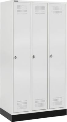 Schäfer Shop  Genius Kledinglocker met fitting, 3 compartimenten, veiligheidsdraaigrendelslot, lichtgrijs/lichtgrijs