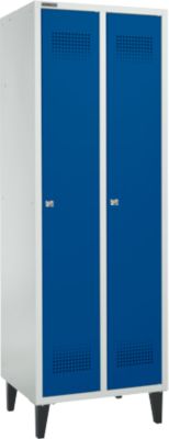 Schäfer Shop  Genius Kledinglocker met poten, 2 compartimenten, 300 mm compartimentbreedte, cilinderslot, gentiaanblauw