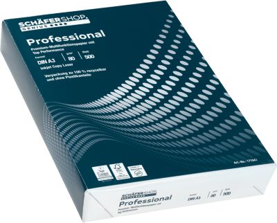 Schäfer Shop Genius Kopierpapier Professional, DIN A3, 80 g/m², hochweiß, 1 Paket = 500 Blatt